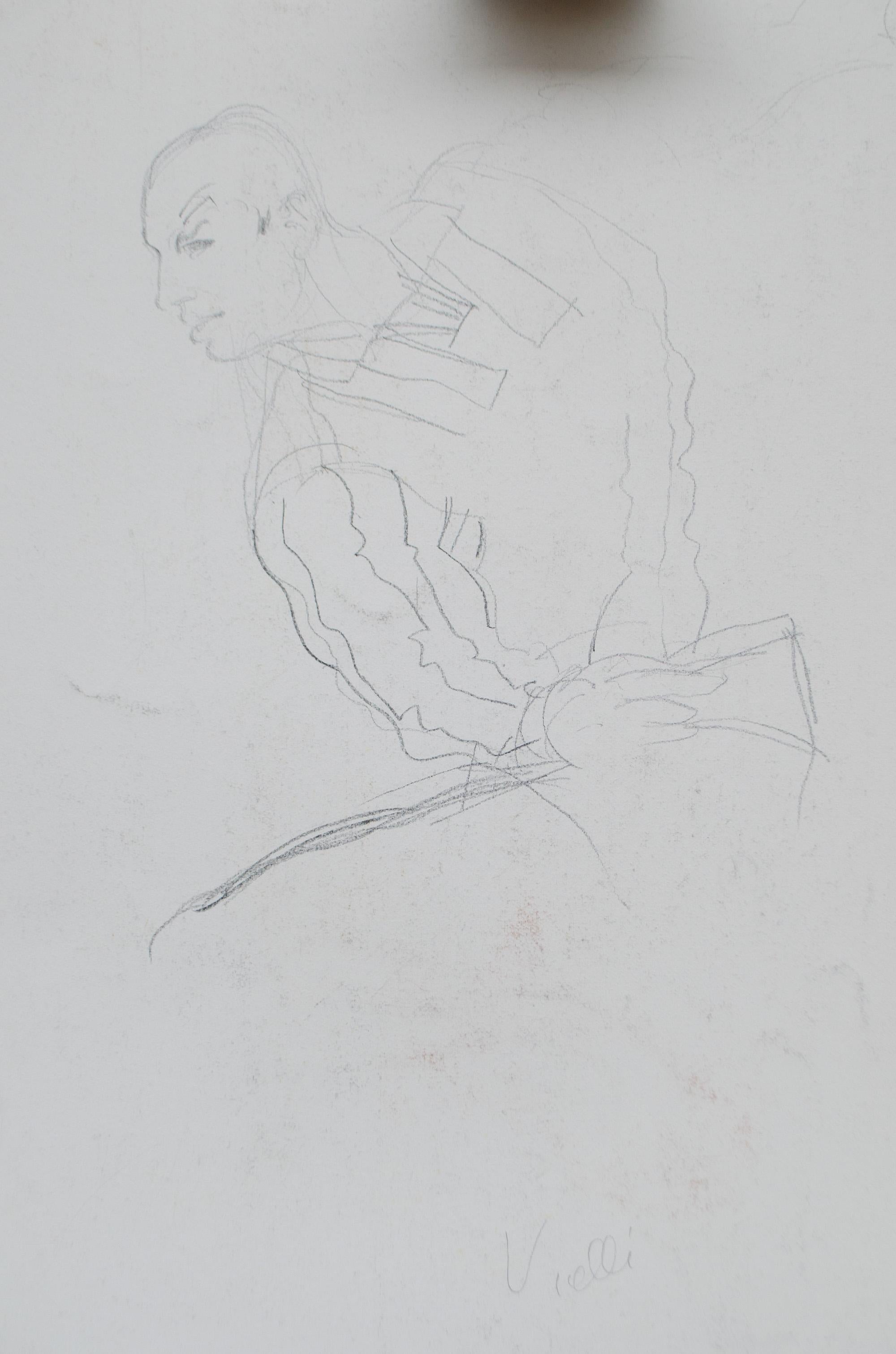 Juventus 1995-96 – He Delivers the Pass. Drawing by Silombria, 1996 For Sale 6
