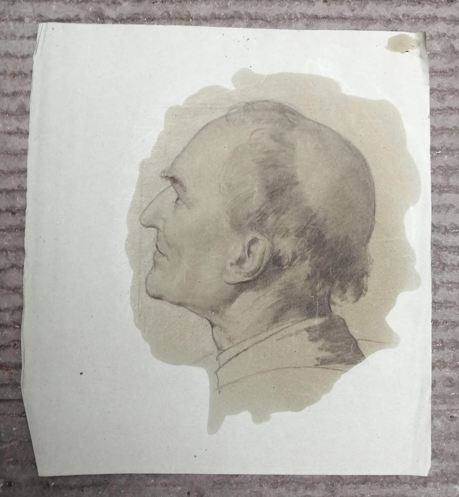 Study sketch for the head of a saint - Enrico Reffo (Turin, 1831-1917) For Sale 2