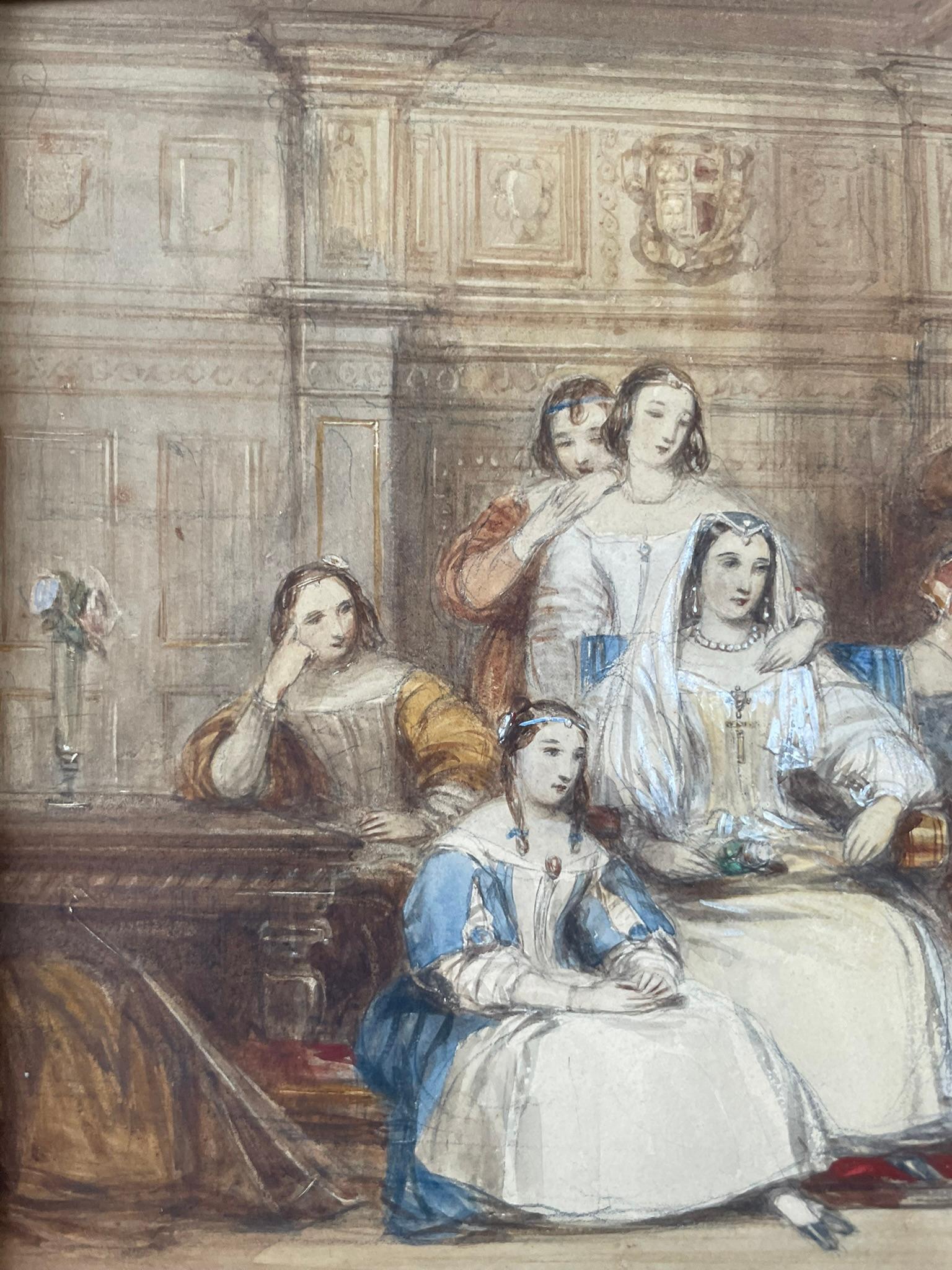 Victorian English Watercolour, Historical Scene (King Lear?)  by Cattermole in vendita 8