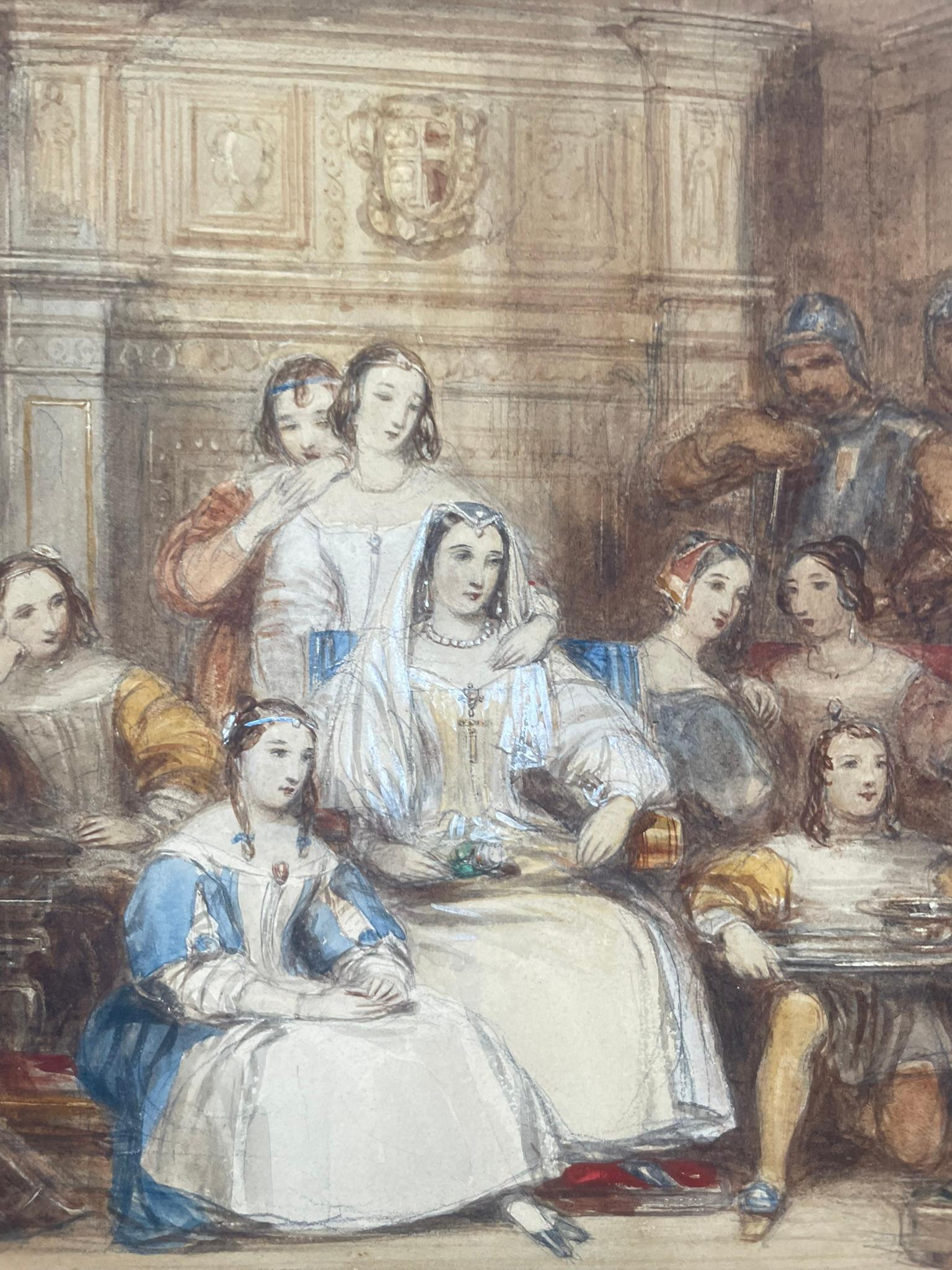 Victorian English Watercolour, Historical Scene (King Lear?)  by Cattermole in vendita 12