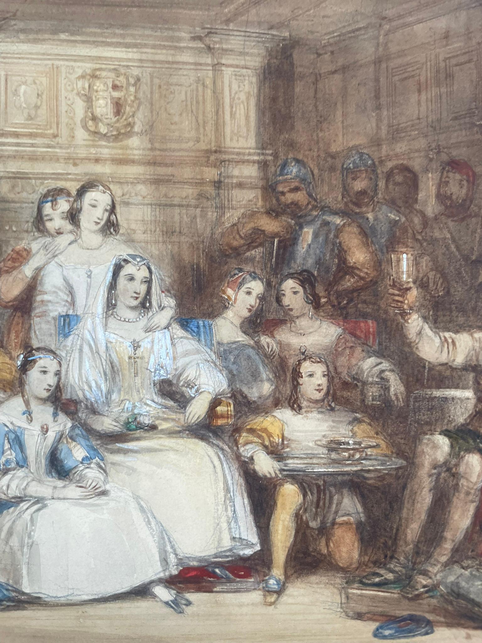 Victorian English Watercolour, Historical Scene (King Lear?)  by Cattermole in vendita 9