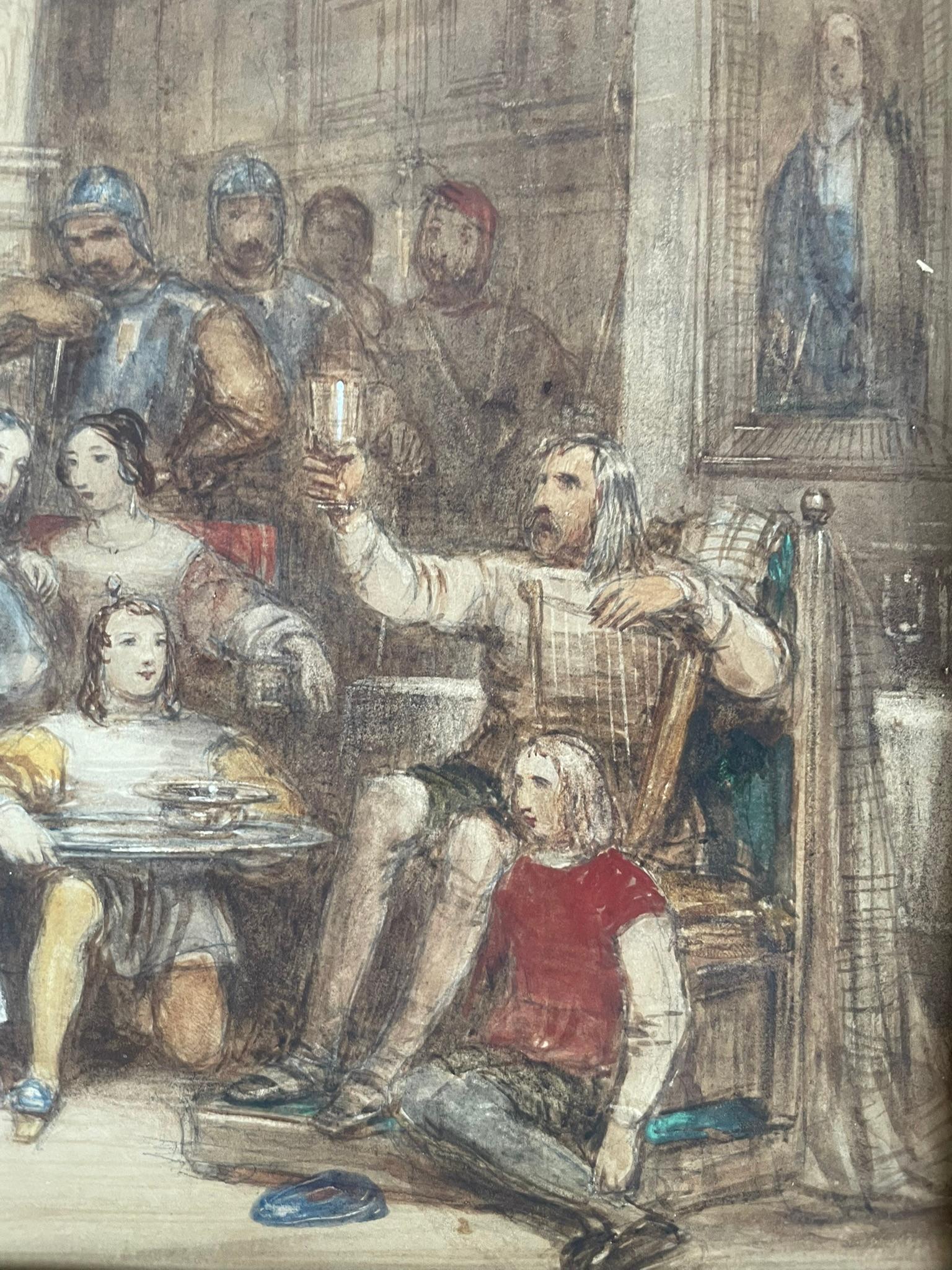 Victorian English Watercolour, Historical Scene (King Lear?)  by Cattermole in vendita 11