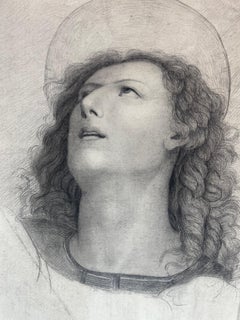 Academic Study of young saint Inspired by Perugino, Tuscan School, cm 40x28