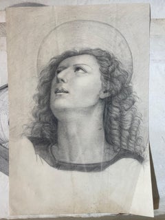 Academic Study of young saint Inspired by Perugino, Tuscan School, cm 40x28