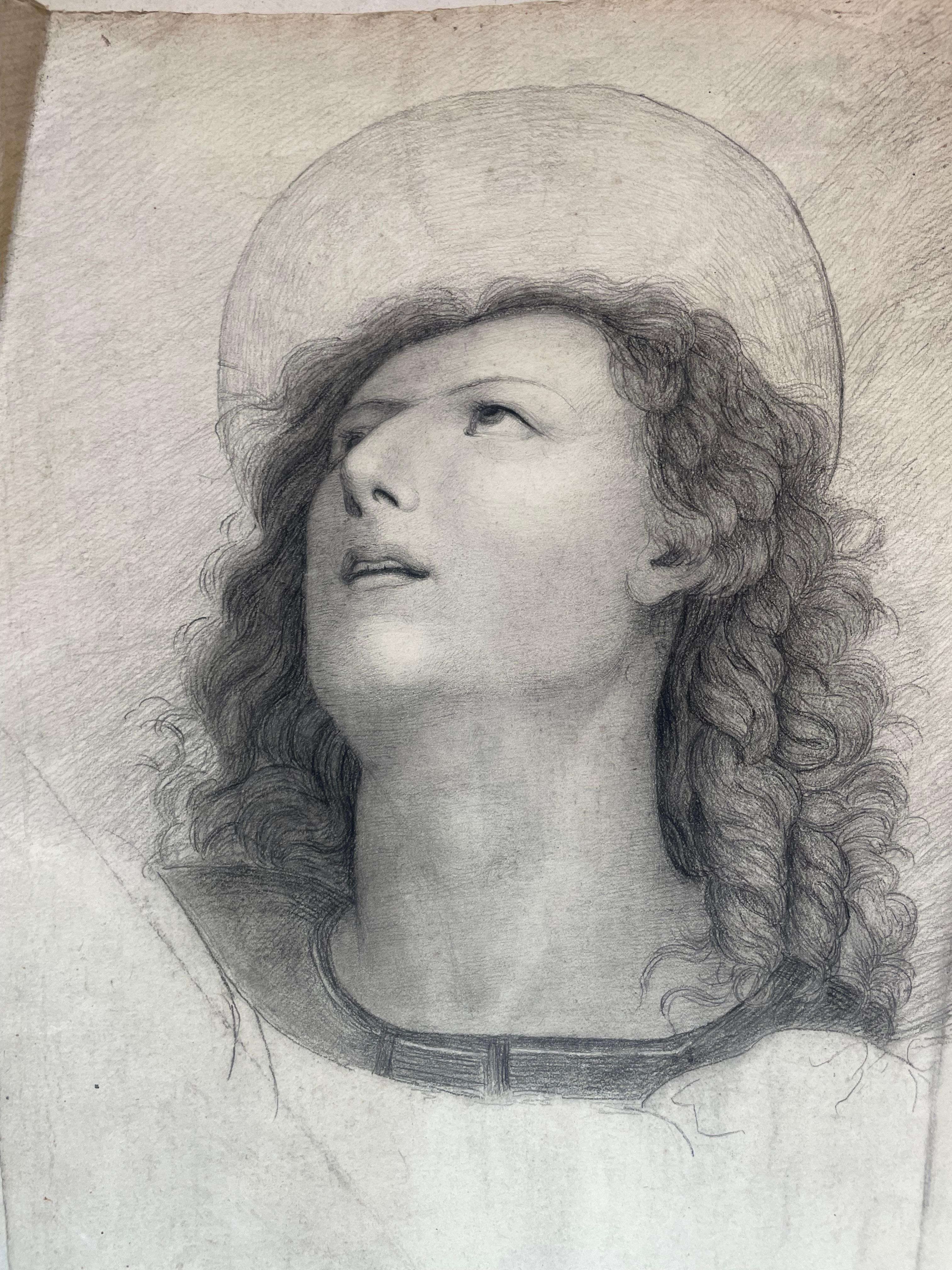 Étude académique d'un jeune saint Inspiré du Pérugin, École toscane, cm 40x28 en vente 13