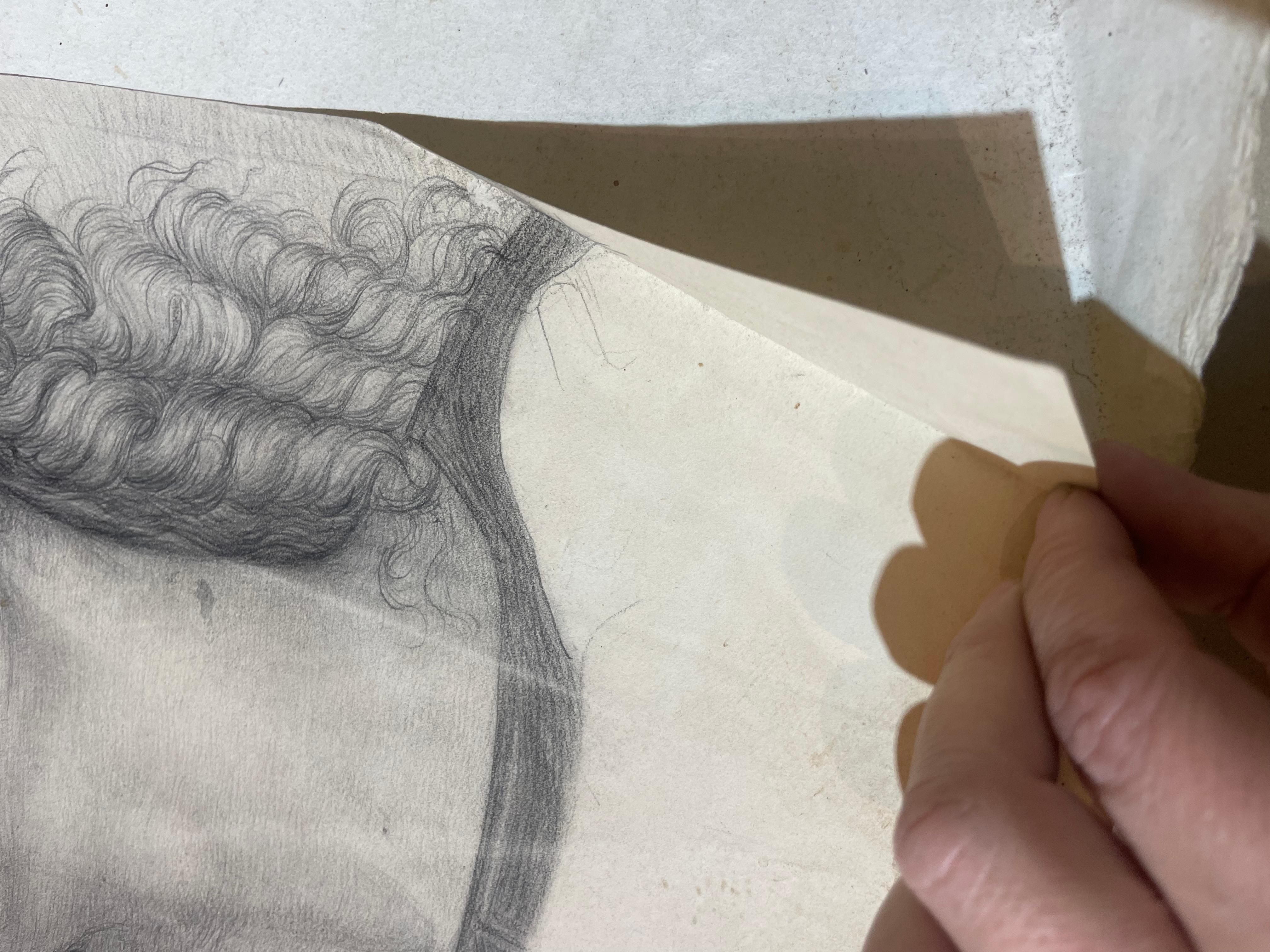 Étude académique d'un jeune saint Inspiré du Pérugin, École toscane, cm 40x28 en vente 5