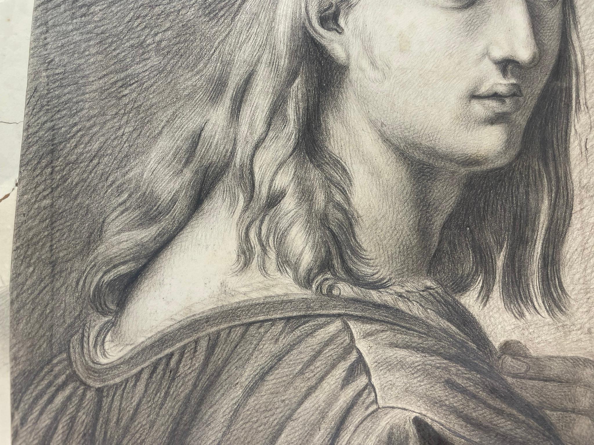 Academic Study after Raphael’s “Portrait of Bindo Altoviti”, Tuscan School, 38 × 52 cm
Mid-19th century
Pencil on paper

Academic drawing inspired by Raphael’s Portrait of Bindo Altoviti (painted circa 1514–1515, National Gallery of Art, Washington