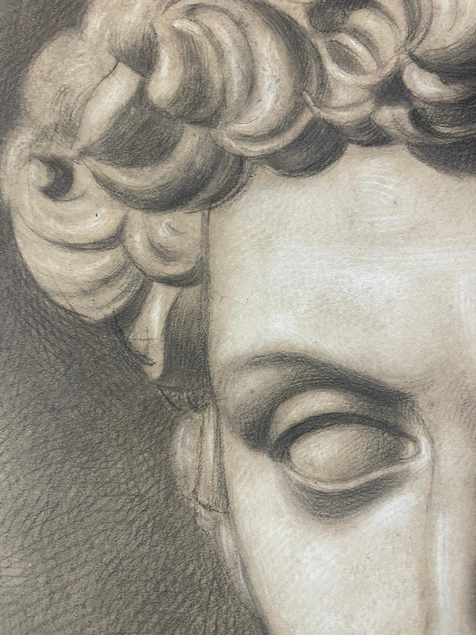 Estudio académico según el David de Miguel Ángel, Escuela Toscana, 51 × 43 cm en venta 5