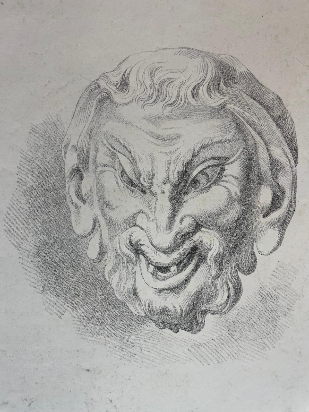 Masque de satyre, étude académique d'après un modèle antique et œuvre perdue de Michelangelo - Art de Unknown