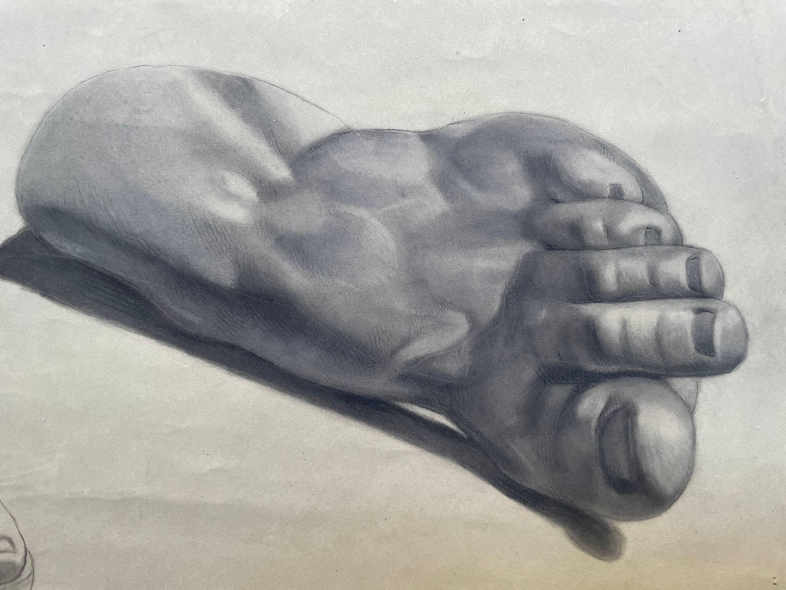 Academic Study of Two Feet from Antique Plaster Models, c. 1850 - Italian School Art by Unknown