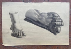 Academic Study of Two Feet from Antique Plaster Models, c. 1850