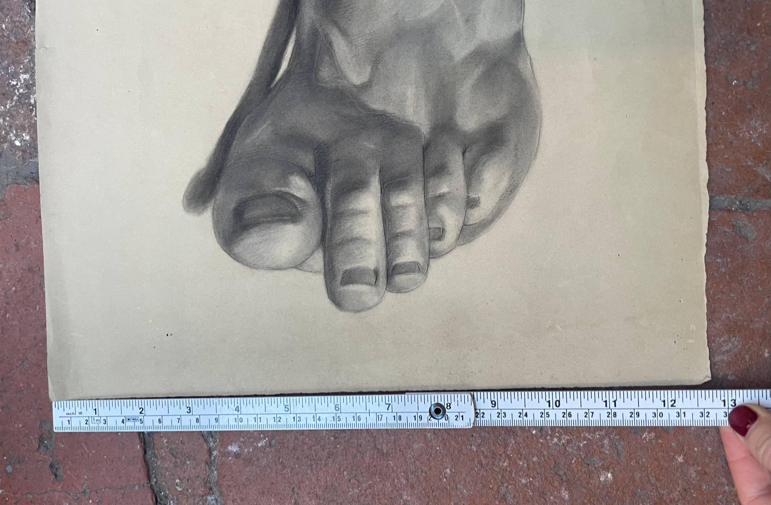 Academic Study of Two Feet from Antique Plaster Models, c. 1850 For Sale 4