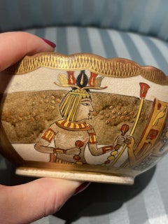 Japanese Satsuma Ceramic Bowl With Egyptian-style Decoration, circa 1900