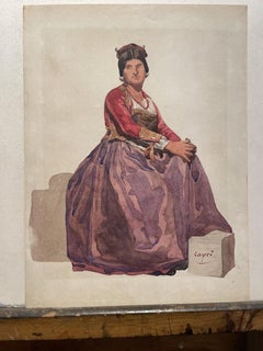 Woman of Capri, from the series "Costumes italiens," 19th century. Watercolor.