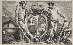 Royal Coat of Arms of Denmark with Order of the Elephant, 17th century engraving