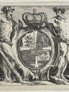 Royal Coat of Arms of Denmark with Order of the Elephant, 17th century engraving