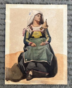 Italian woman in traditional dress from Ciociaria or Abruzzo, 19th century