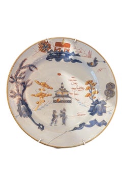 Paar Maiolica-Teller mit Pagoden, Felice Clerici Manufaktur, Mailand, um 1750