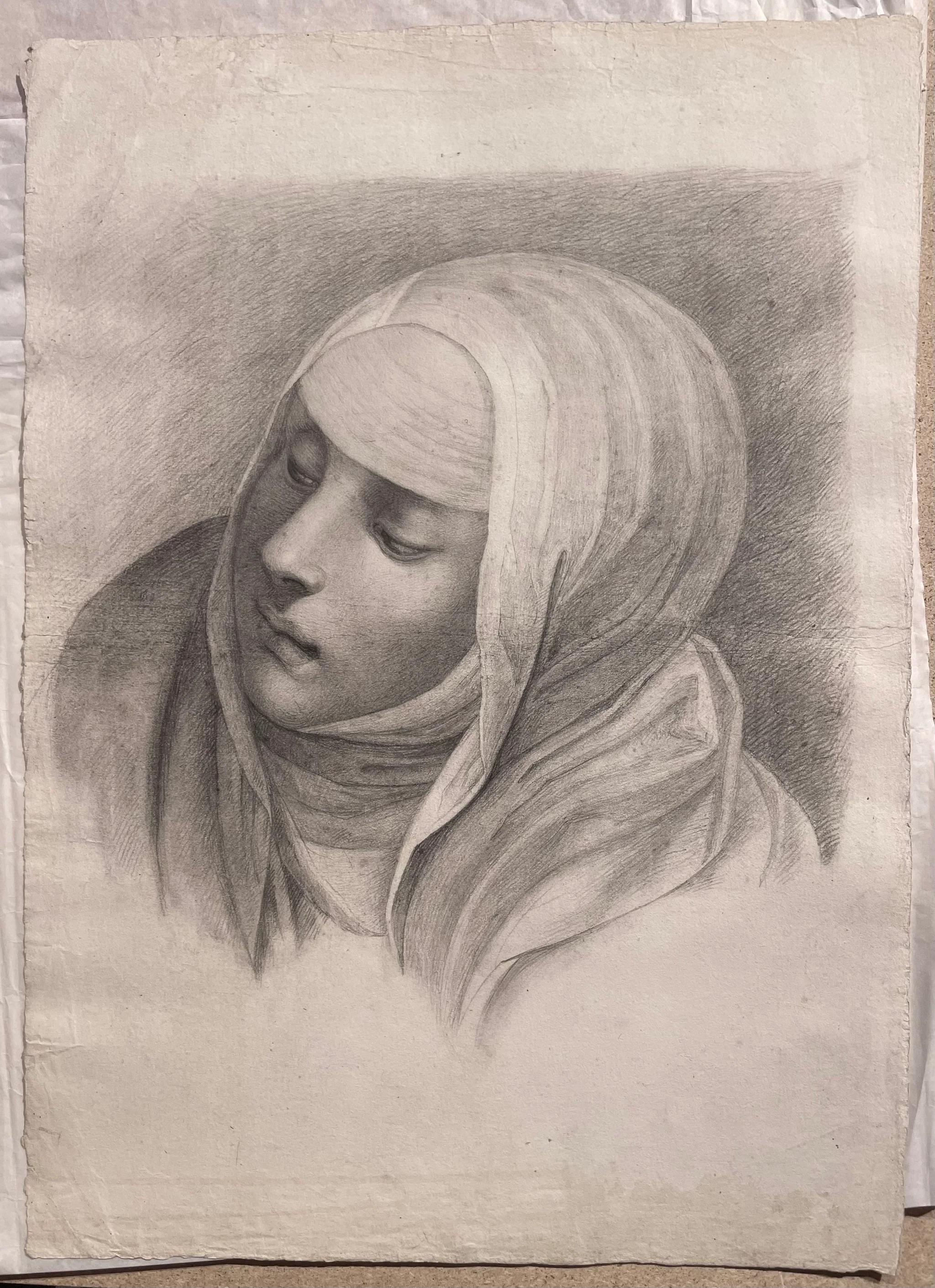 Academic Study of a Nun’s Head, Florentine School, Late 18th