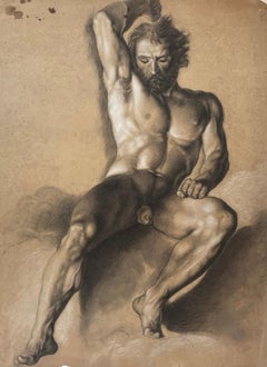 Academic Study of a Male Nude, Florentine School, circa 1800