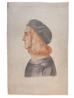 Estudio académico basado en un retrato del Renacimiento italiano, hacia 1870