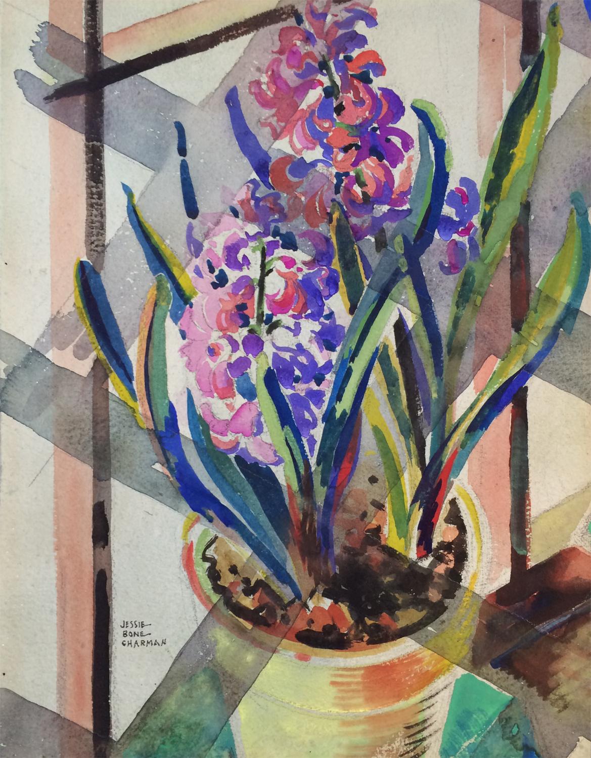 Hyacinth watercolor by Jessie Bone Charman For Sale 1