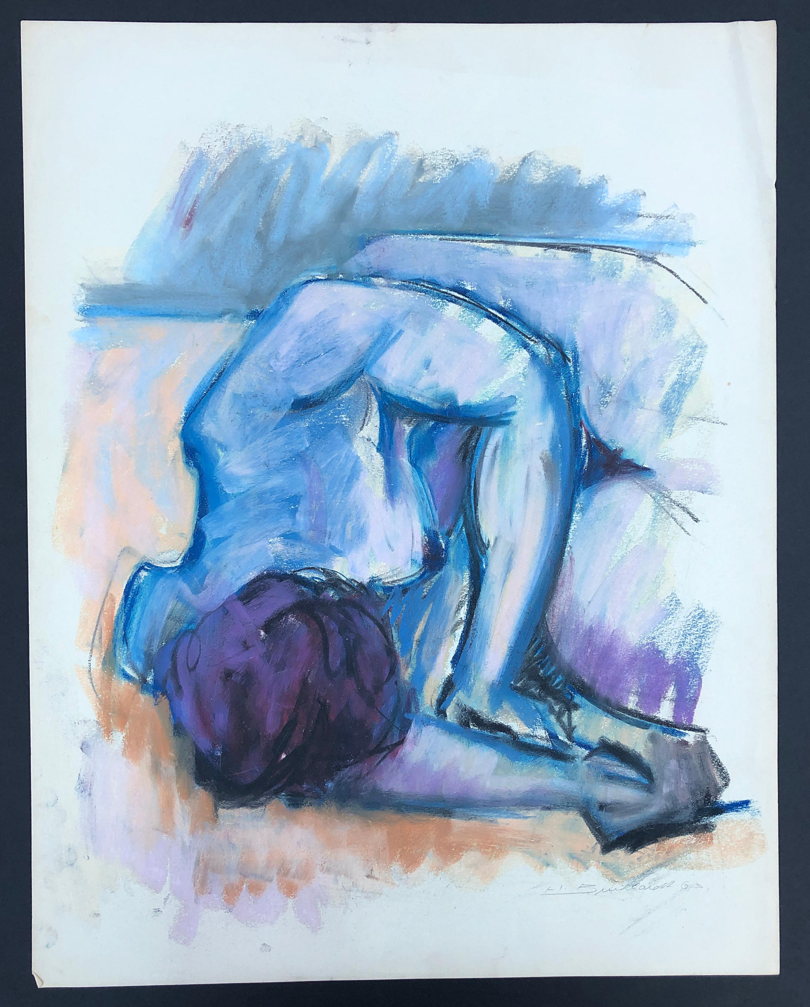 Hans Burkhardt regularly used live models for his figural pastels, which he maintained an interest in throughout his long career.

Untitled (1963)
Pastel on paper
24" x 19"
Signed and dated "H Burkhardt 64" lower right.

Provenance: The artist to