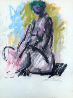 Untitled-042 pastel on paper by Hans Burkhardt