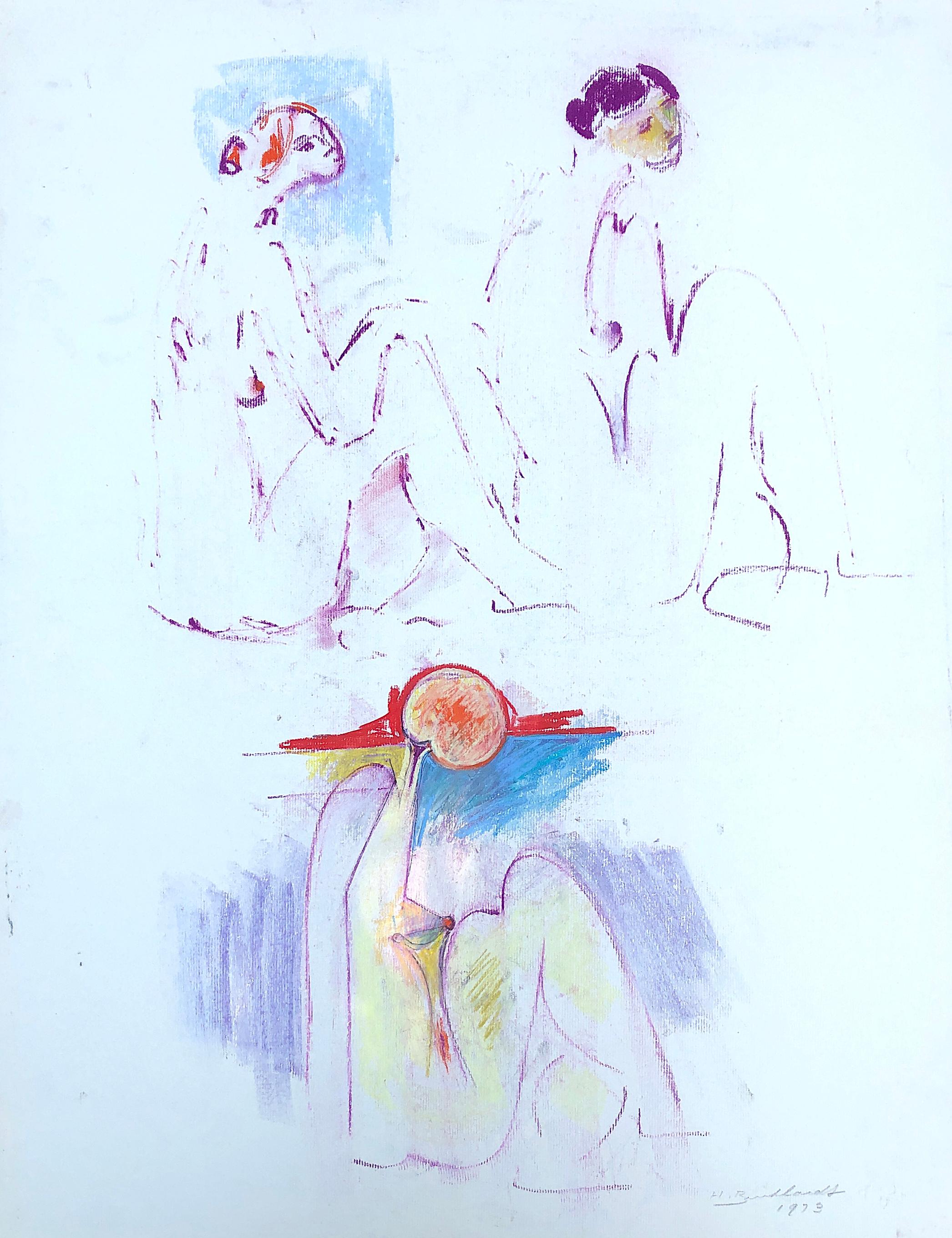 Untitled-039 pastel on paper by Hans Burkhardt