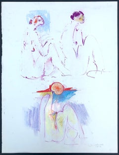Untitled-039 pastel on paper by Hans Burkhardt