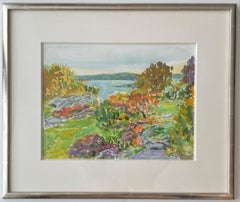 Vintage Touch of Fall watercolor and pastel painting by Nell Blaine