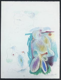 Sans titre-037 pastel sur papier de Hans Burkhardt