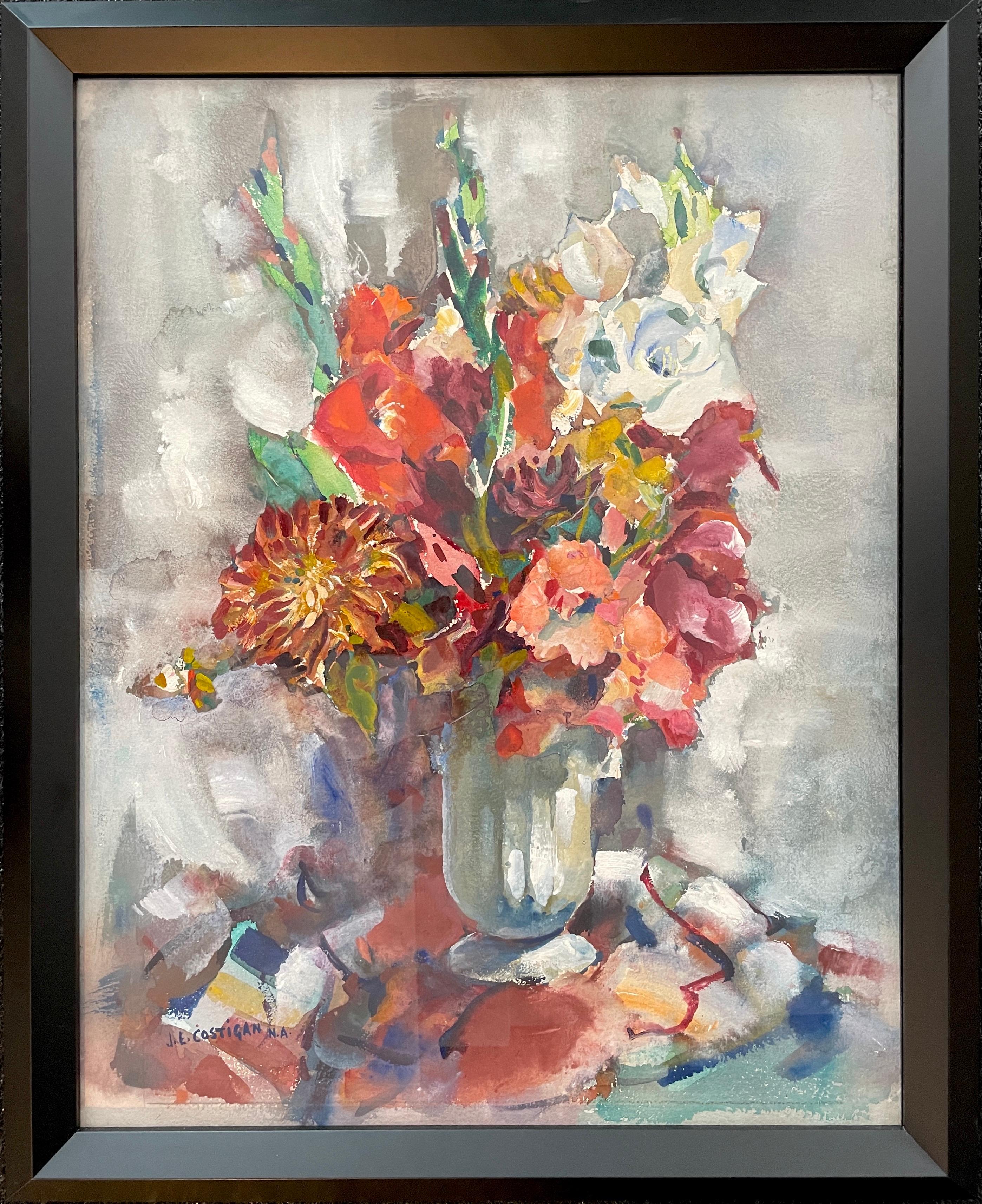 Still-Life John Costigan - Peinture à l'aquarelle « Flower Arrangement » de John E. Costigan