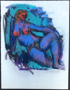 Untitled-048 nude pastel by Hans Burkhardt