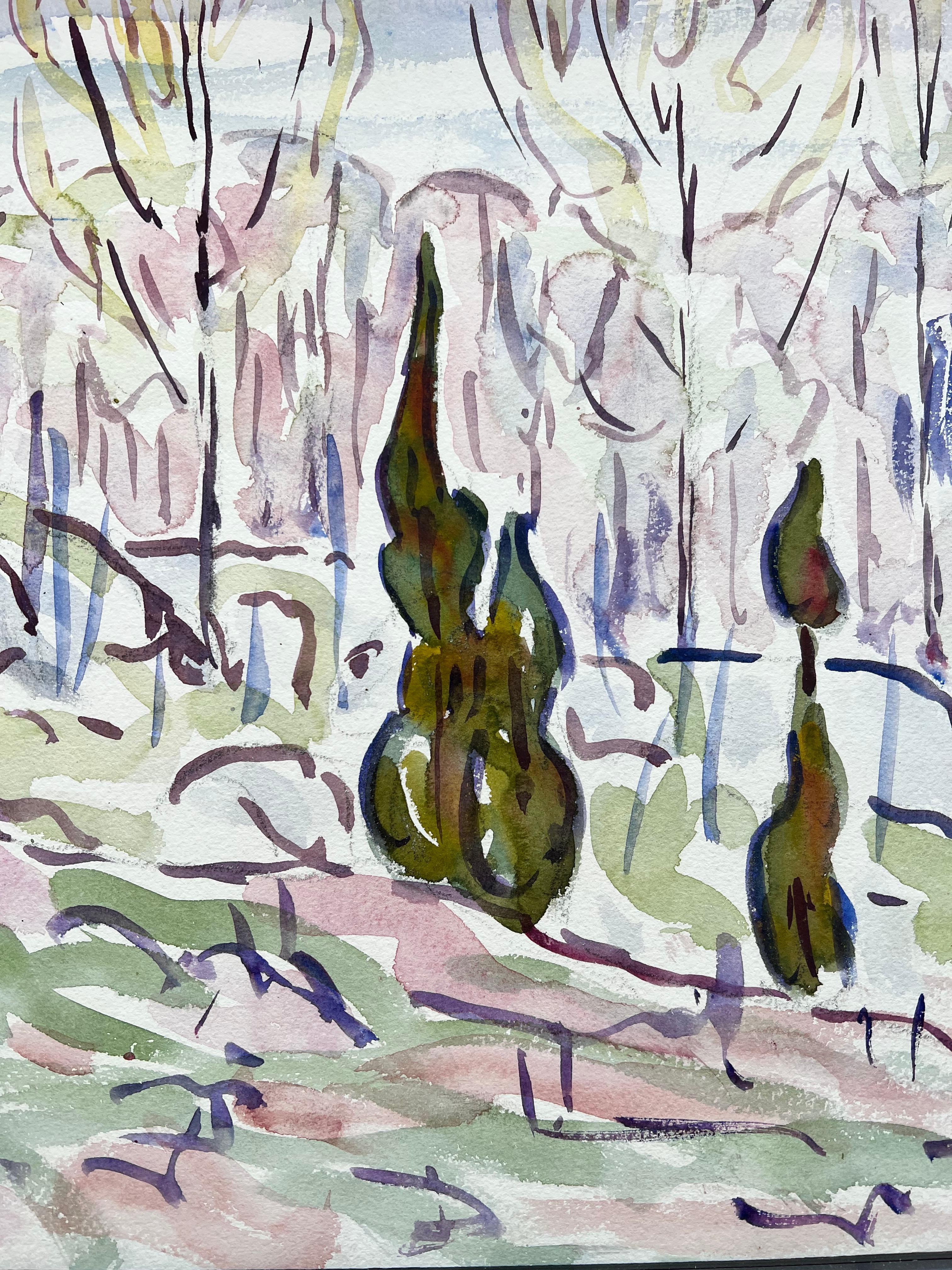 Poplars, a watercolor by Allen Tucker For Sale 2
