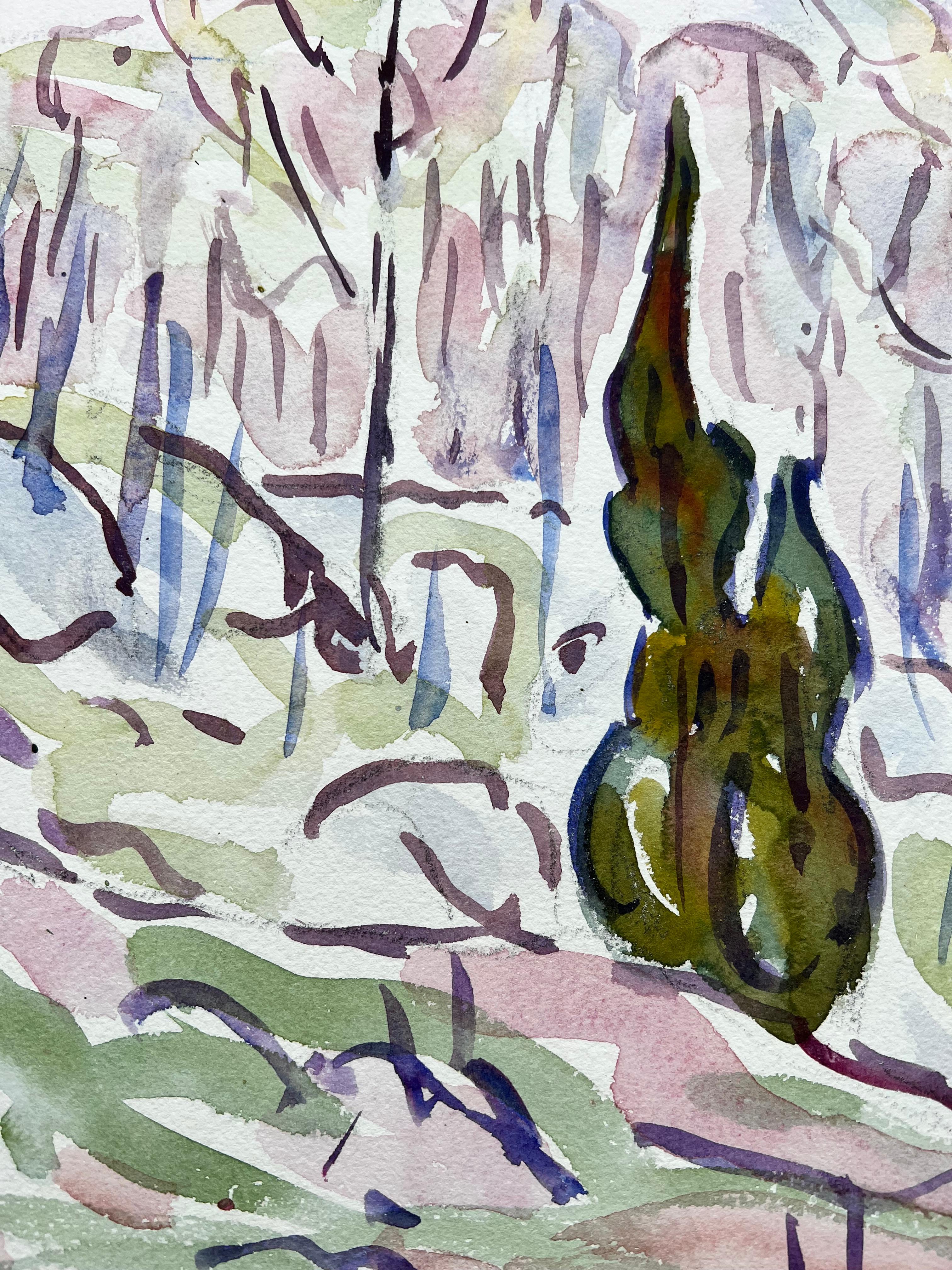 Poplars, a watercolor by Allen Tucker For Sale 3