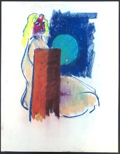 Untitled-055 Pastel Figure by Hans Burkhardt