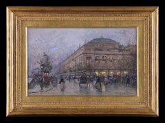 « Théâtre du Chatelet, Paris », une peinture à la gouache encadrée