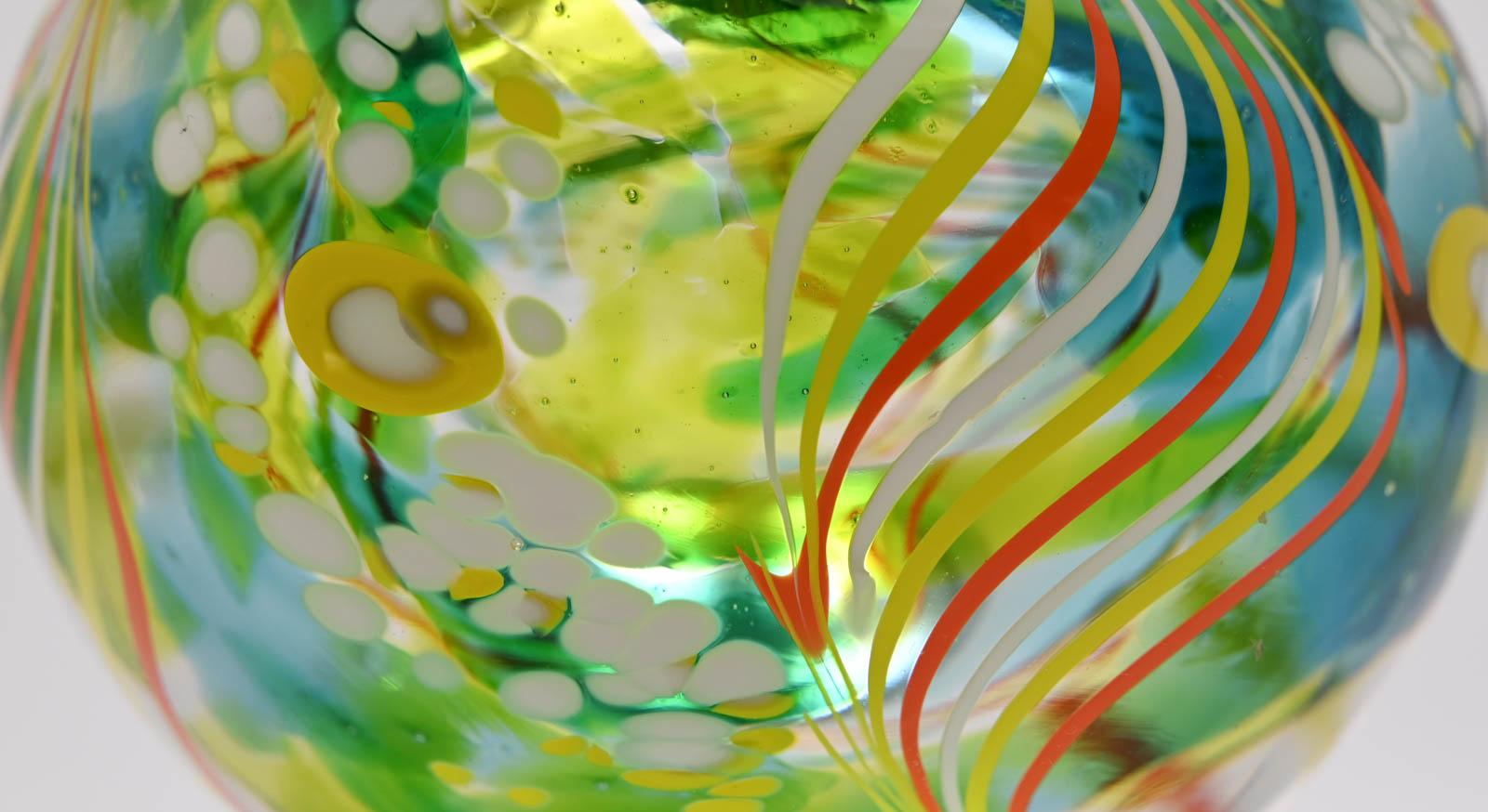 Flacon déco vert et jaune 5