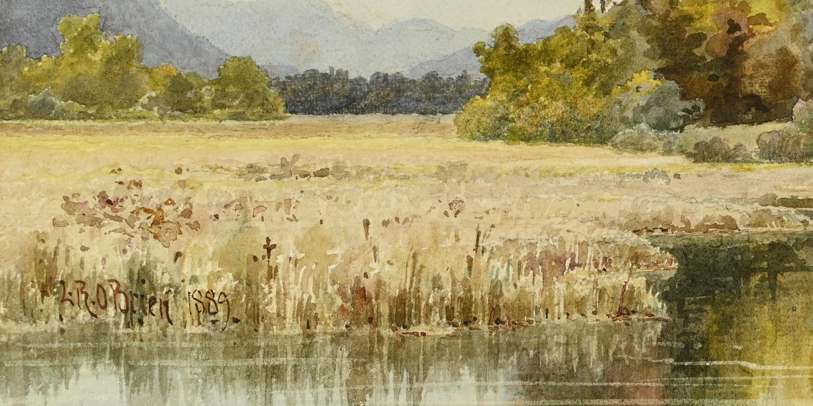 Lucio Richard O'BRIEN (1832-1899)

País canadiense, 1889

Acuarela sobre papel
Dimensiones: 25 x 42 cm

Firmado y fechado en 1889 abajo a la izquierda
Procedencia: Colección particular, Dieppe
Acuarela, en muy buen estado. Marco antiguo. Dimensiones