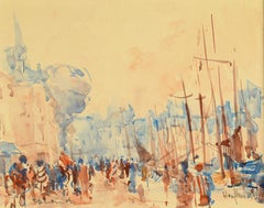 Honfleur, Watercolor on Paper, Bernard Loriot, 1971