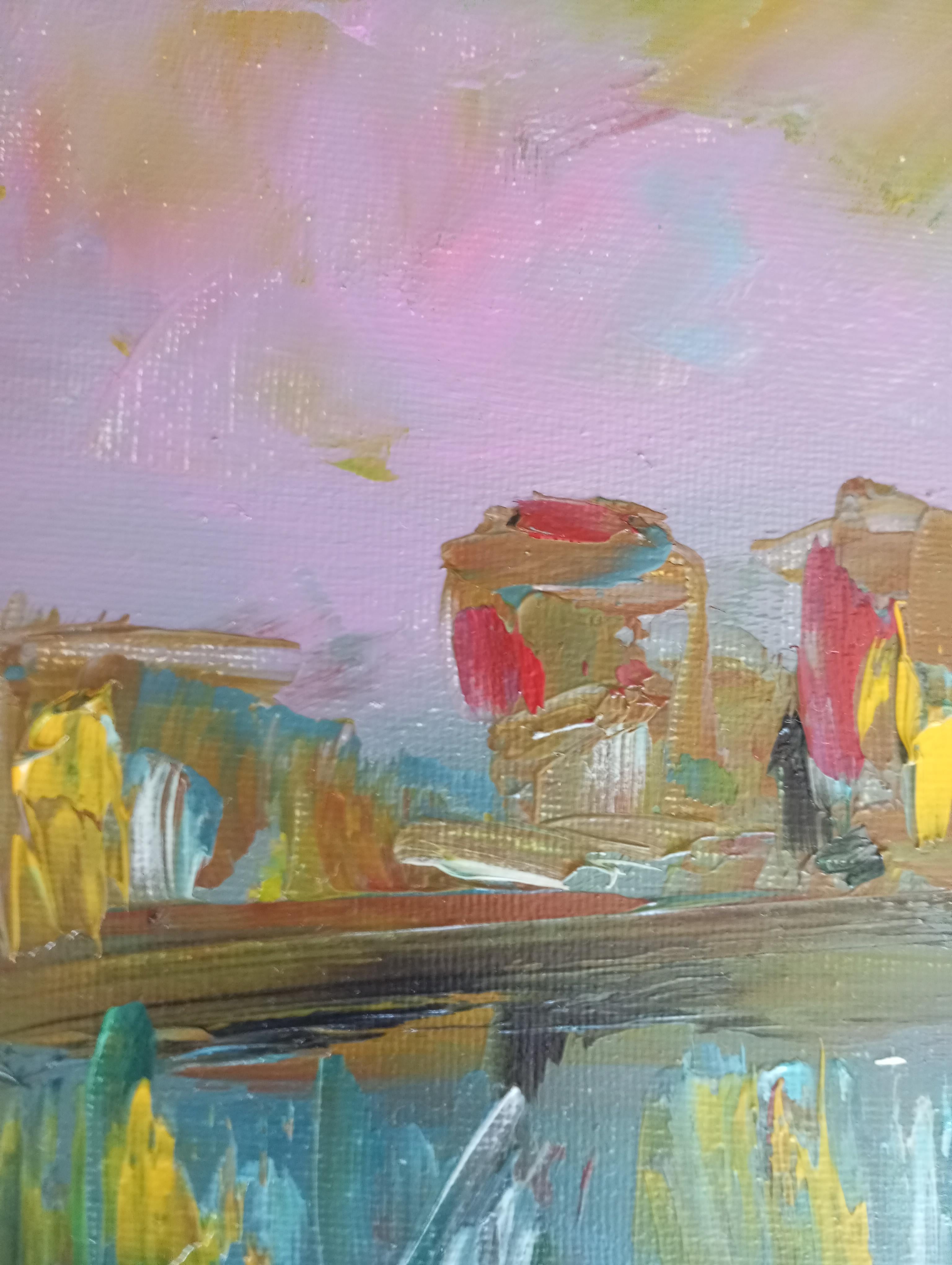 Dipinto a olio impressionista sul mare 