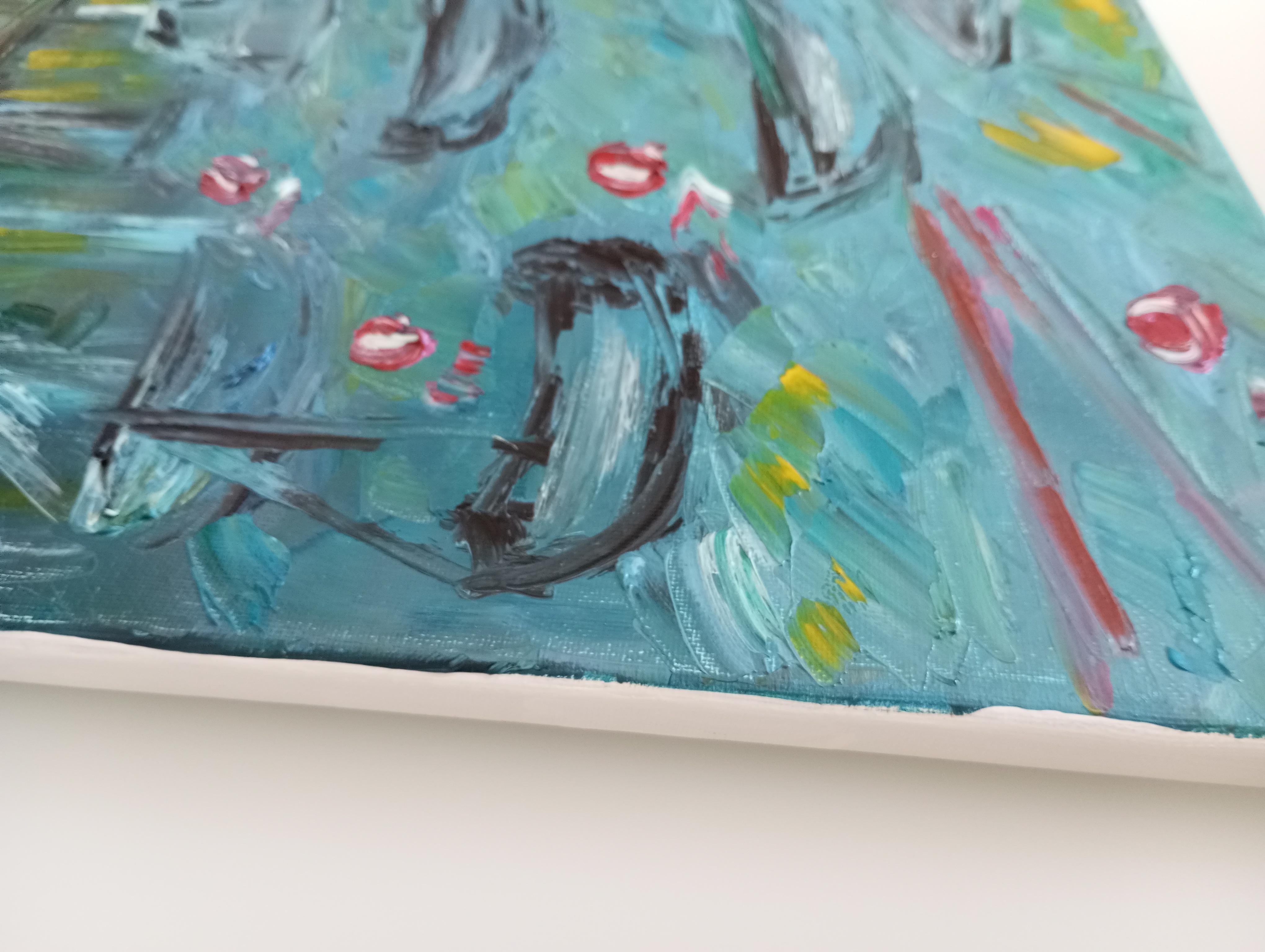 Dipinto a olio impressionista sul mare 