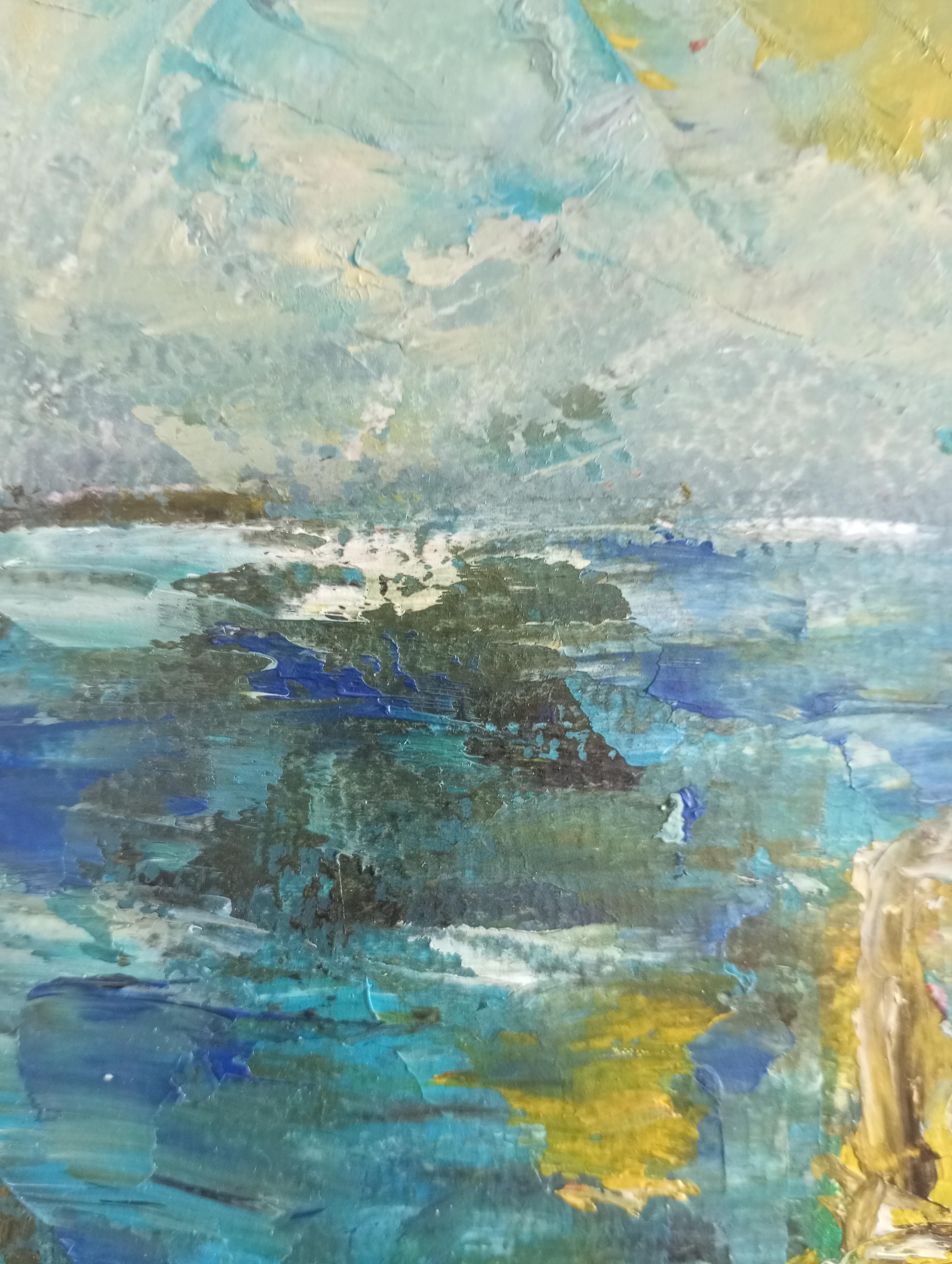 Dear art lover,

I enjoy working on semi-abstract artworks with an impressionist touch. 
This is the one of the artworks which was inspired by the seasides of the south of France.

Please read the details below 👇:

Title: 