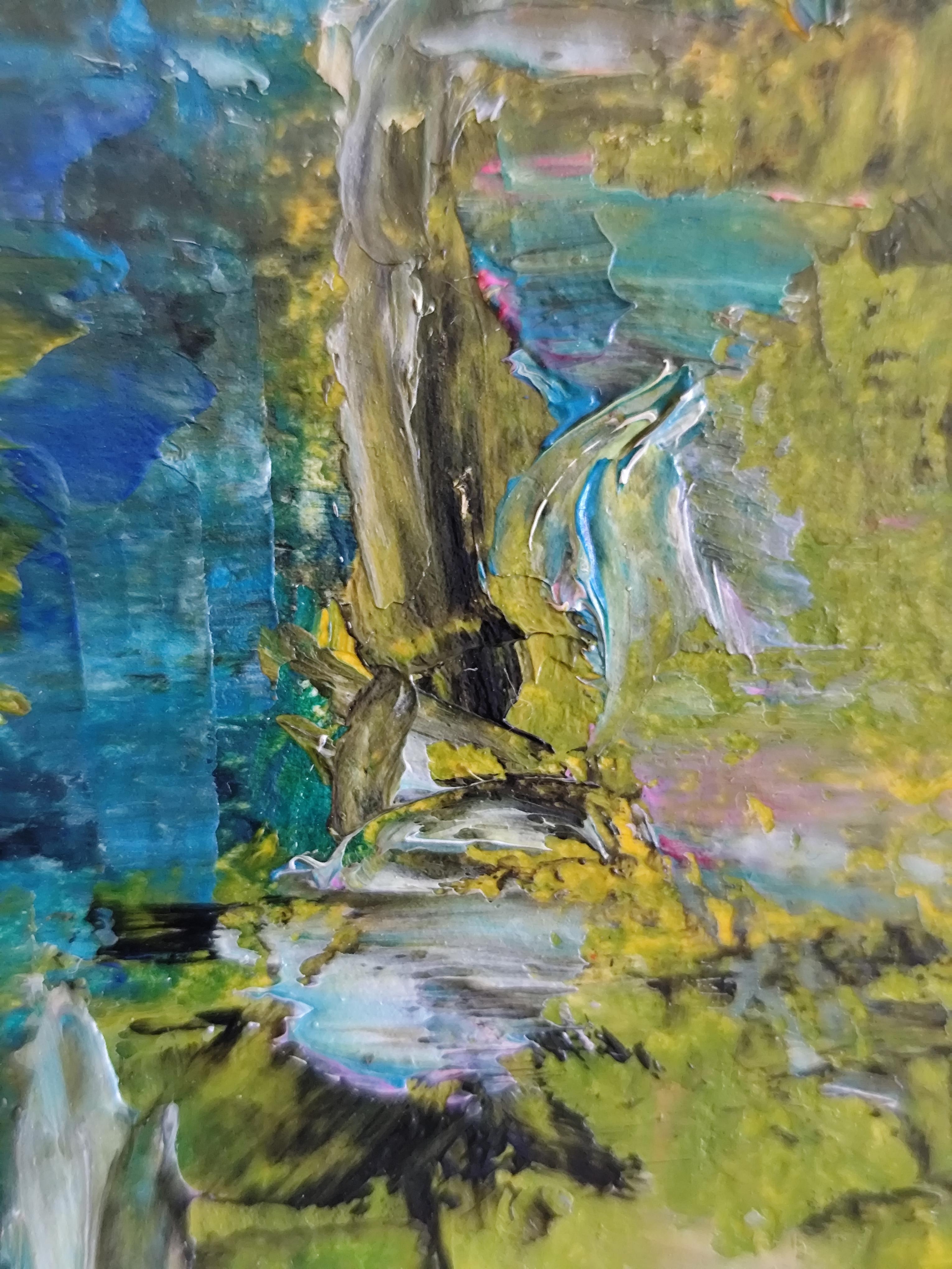 Peinture impressionniste contemporaine expressive de bord de mer 