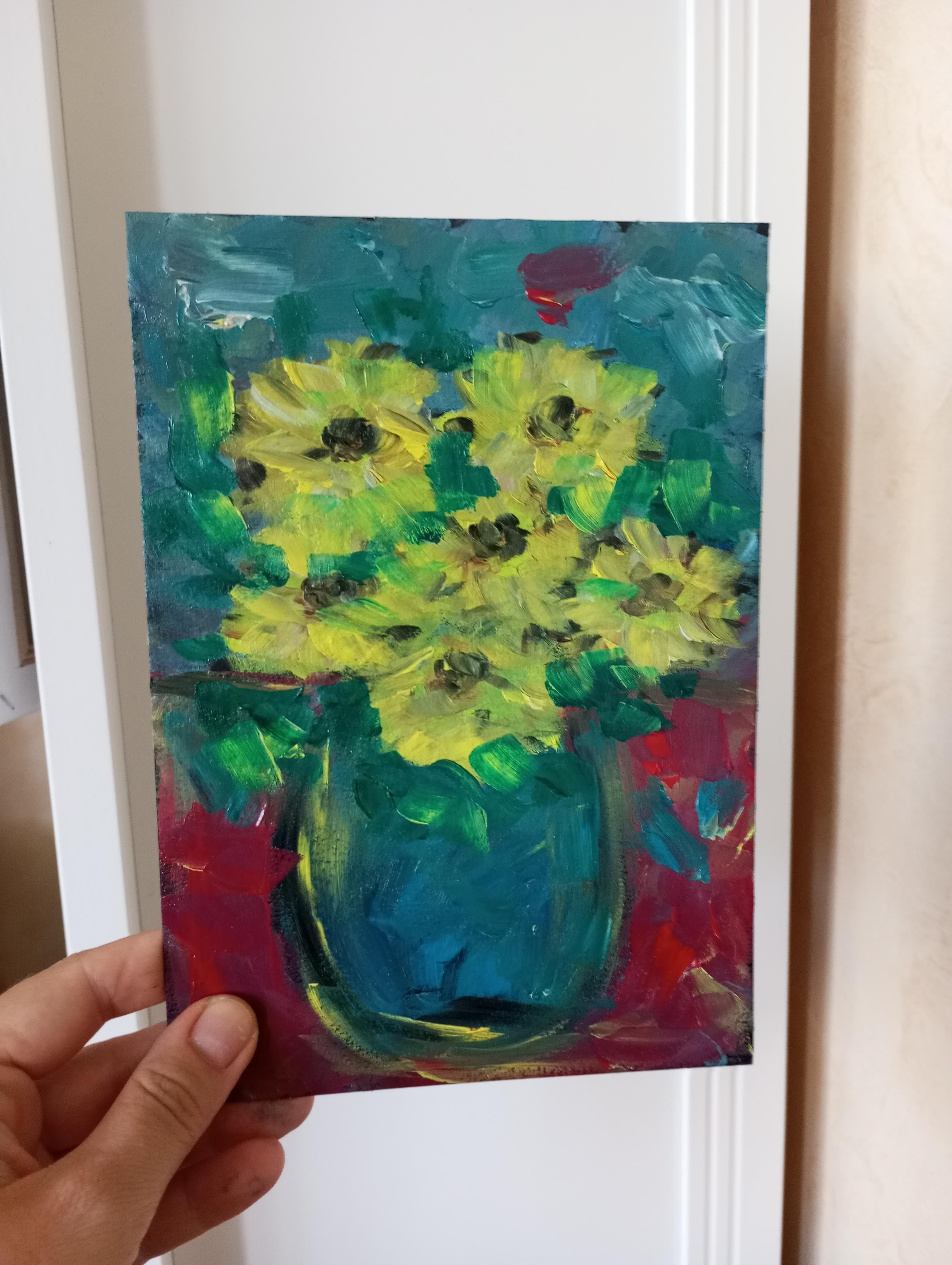 Pequeño cuadro floral impresionista contemporáneo  Ponencia 