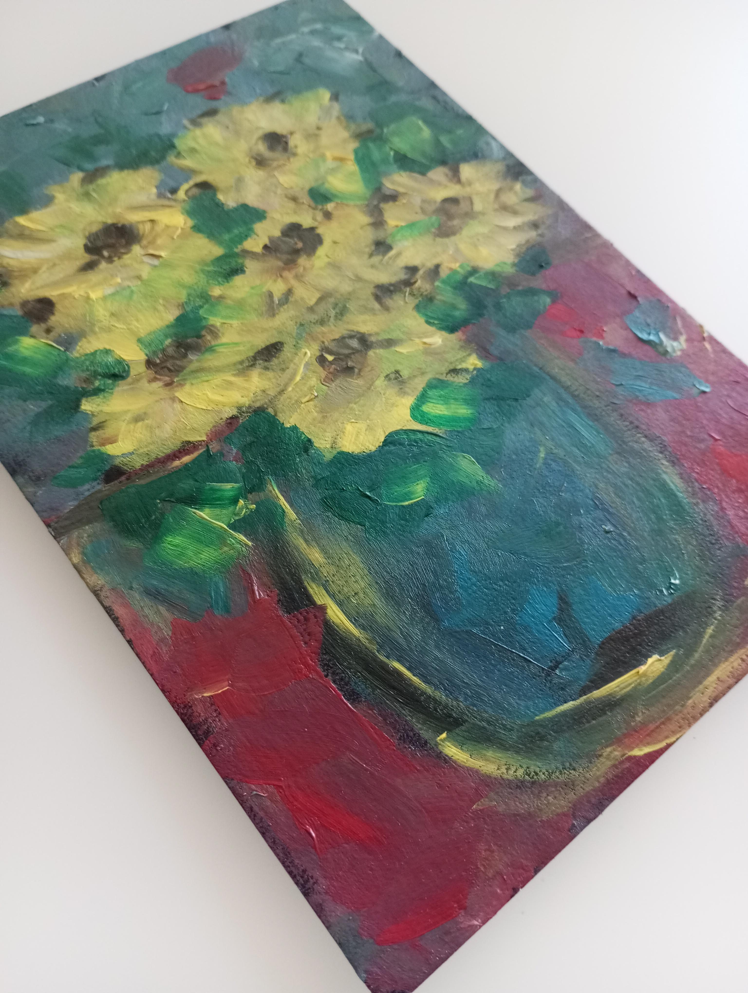Pequeño cuadro floral impresionista contemporáneo  Ponencia 