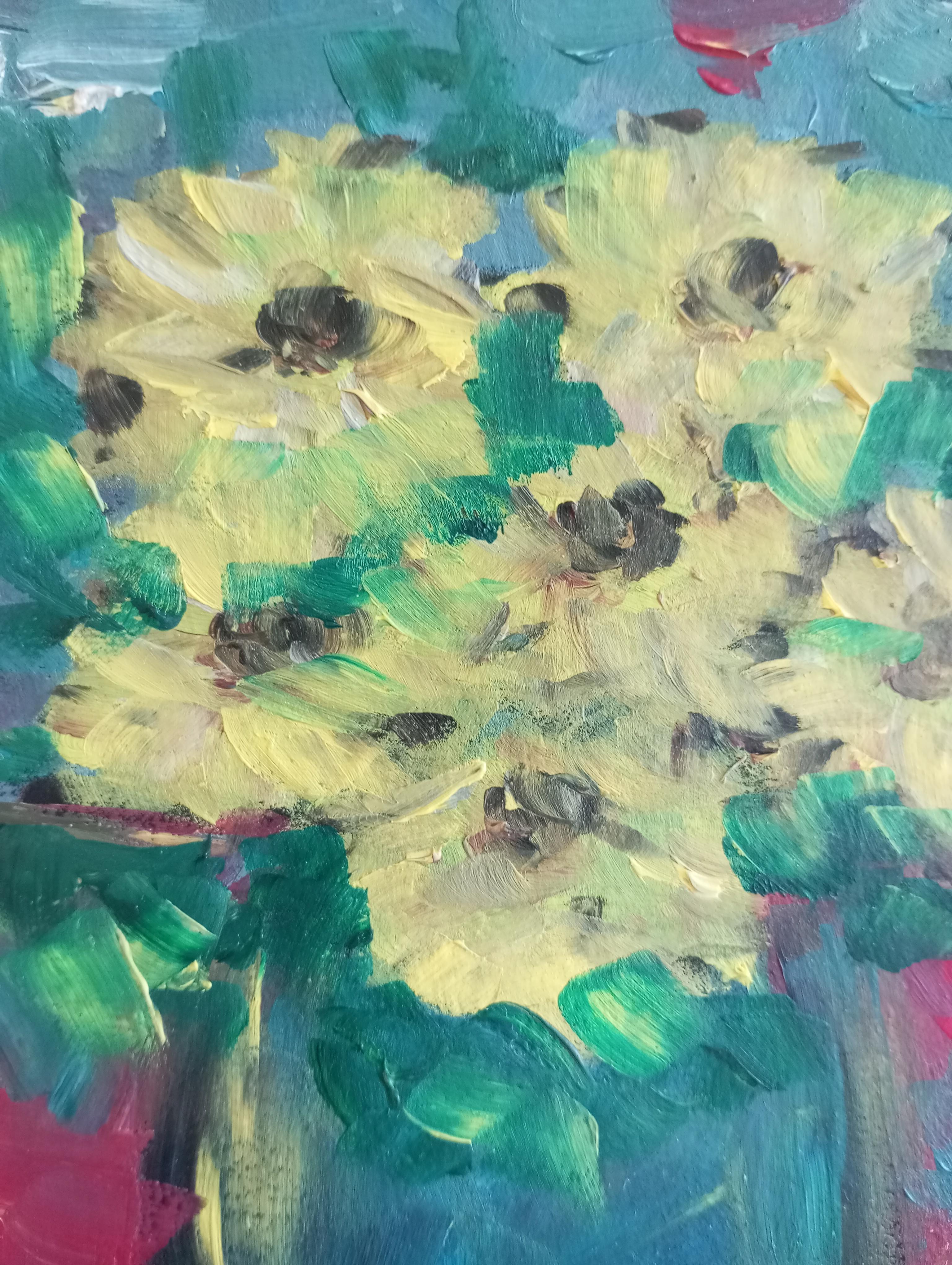 Pequeño cuadro floral impresionista contemporáneo  Ponencia 