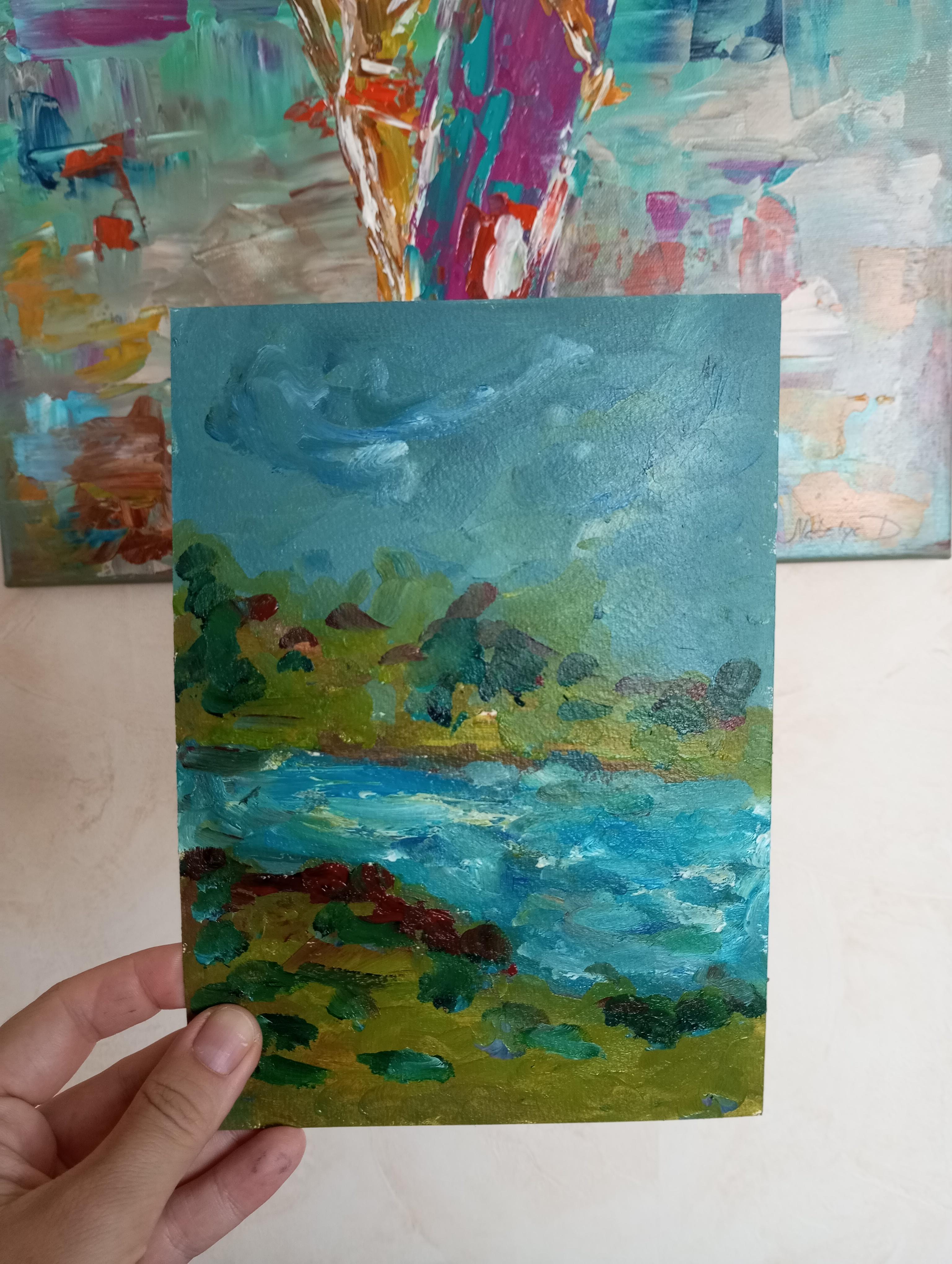  „Die französische Küste“ (Abstrakter Impressionismus), Painting, von Natalya Mougenot 