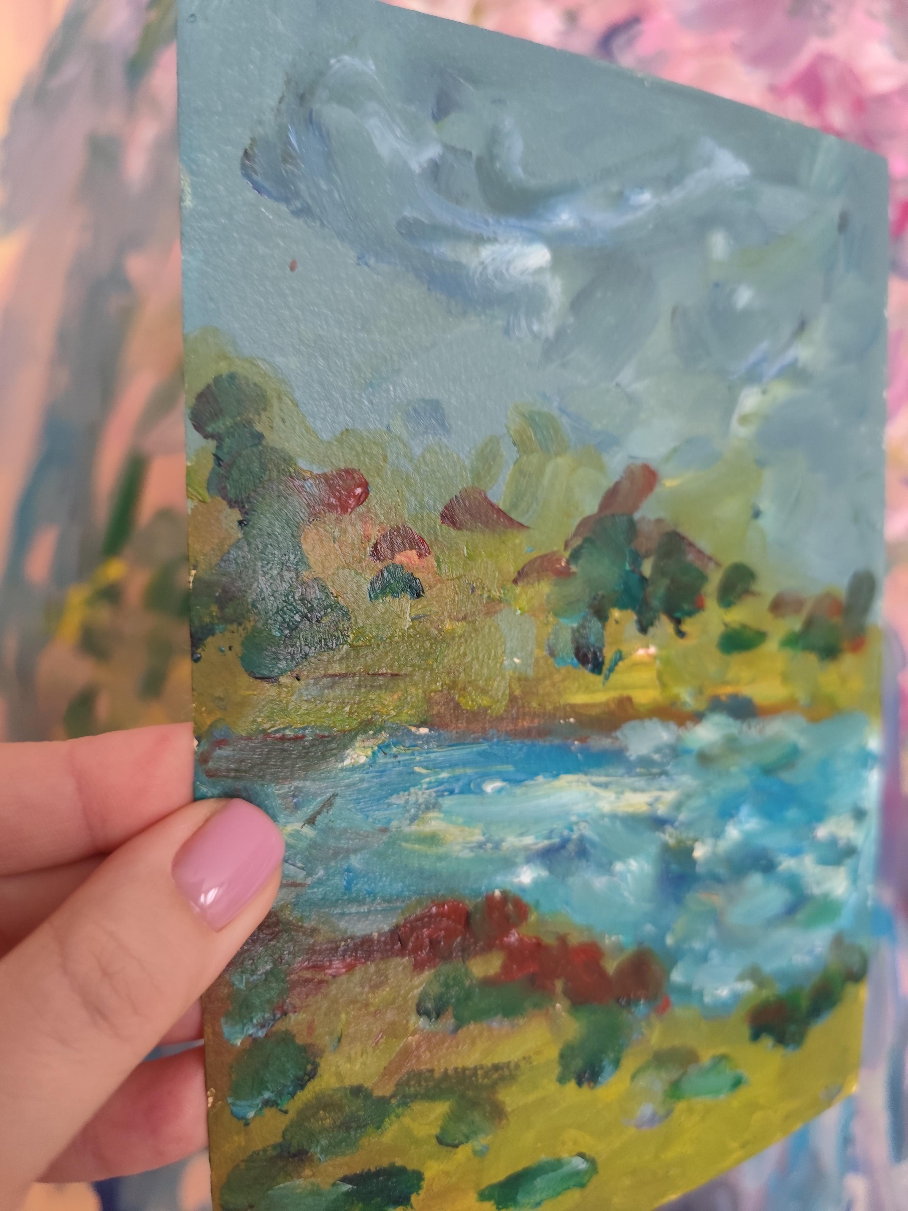 Pittura ad olio su carta 